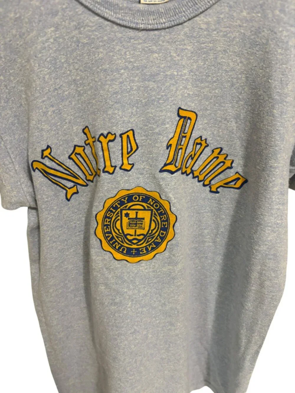 Vintage Champion 1980s Notre Dame SS T Shirt Size Medium Single Stitch - Picture 3 of 6